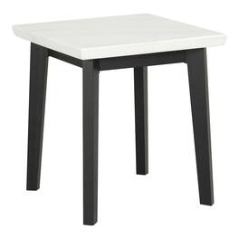 Furniture of America - Isolde Wood and Marble Square End Table - White