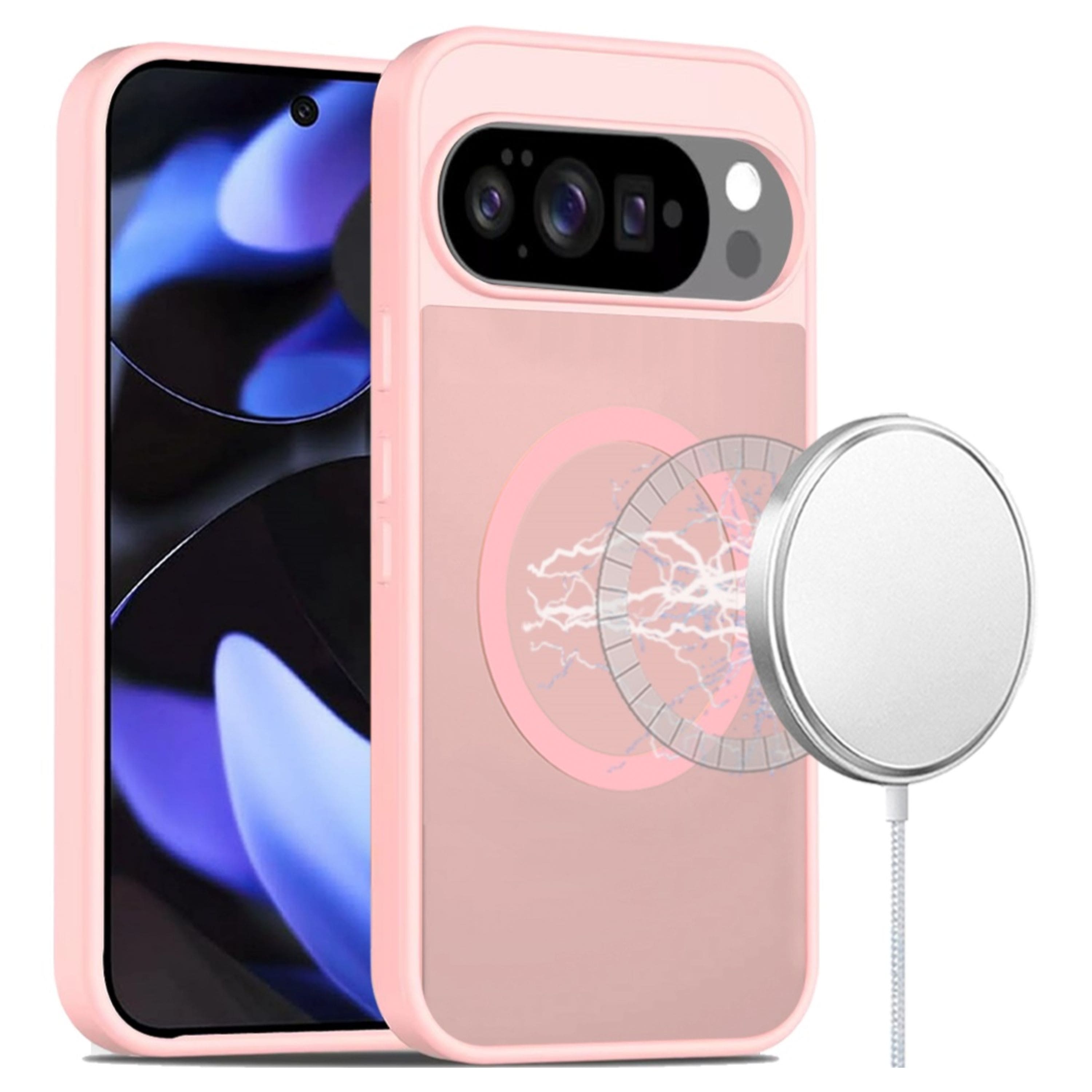 Kitcheniva - Soft Touch Translucent Magnetic Case With Tempered Glass For Google Pixel 10 / 10 Pro - Light Pink price history on PriceWatchPro