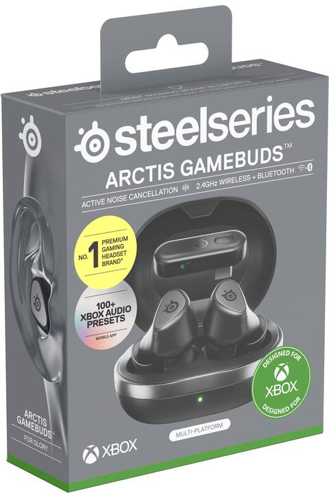 Custodia In Silicone Per SteelSeries Arctis Gamebuds – Protezione Gommata Con Moschettone (Nero)