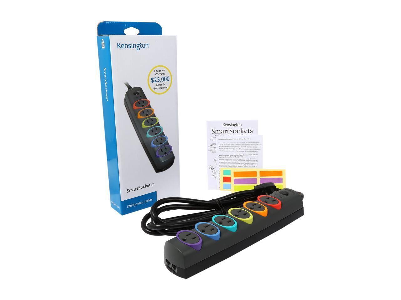 Kensington Equipment Warranty $25,000  
SmartSockets  
SmartSockets  
1260 joules