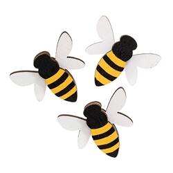 Left. BreeBe - 6/Set - Flowers & Bees Wooden Bowl Fillers - Multicolor.