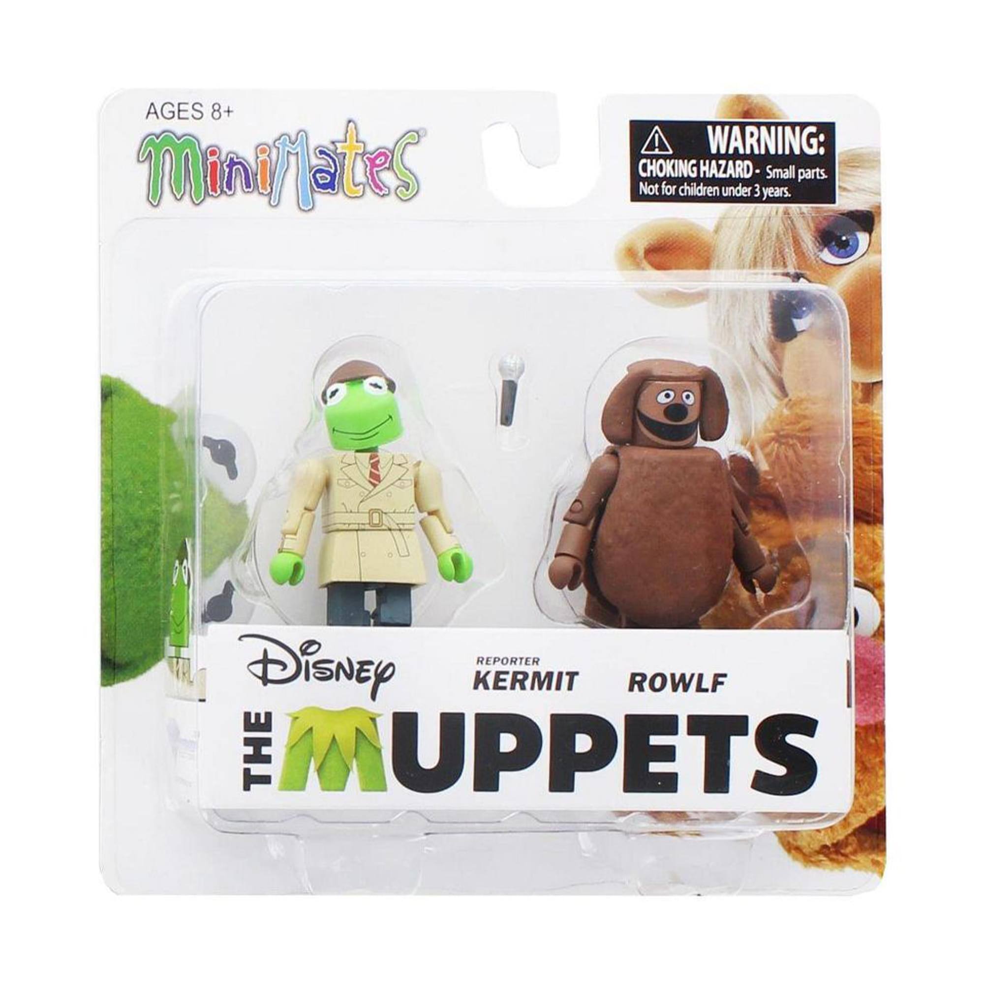 AGES 8+  
MiniMates  

WARNING: CHOKING HAZARD - Small parts. Not for children under 3 years.  

REPORTER KERMIT ROWLF  
THE MUPPETS