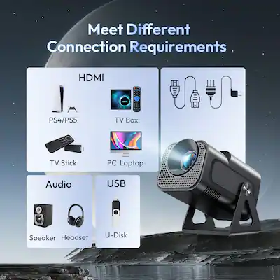Iggual Portable Projector 100 Inch MP720P with Android TV, 120 ANSI Lumens, HDMI, WiFi 6 & Bluetooth 5.0, 180° Rotatable : Buy Online at Best Price in KSA - Souq is now Iggual Portable Projector 100 Inch MP720P with Android TV, 120 ANSI Lumens, HDMI, WiFi 6 & Bluetooth 5.0, 180° Rotatable : Buy Online at Best Price in KSA - Souq is now