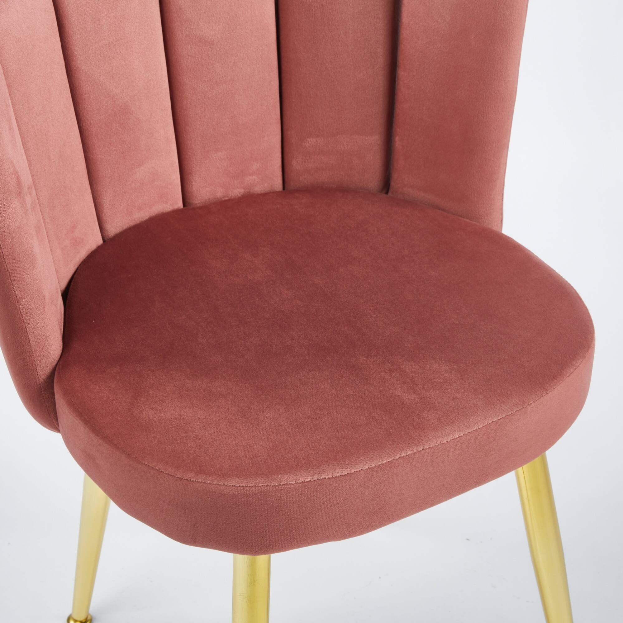 Alt View 1. GOODSILO - Elegant Velvet Dining Chairs Set of 2 with Golden Iron Legs for Modern Living Spaces - Pink.