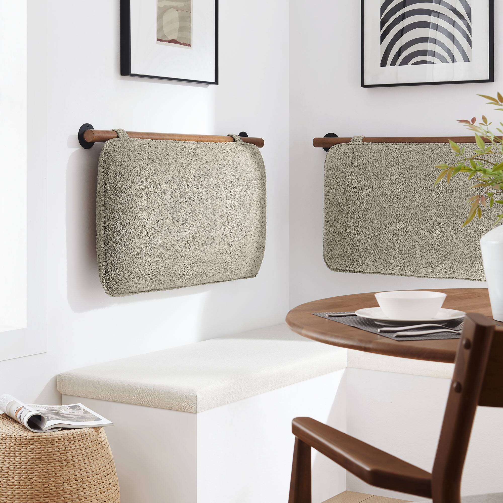 Alt View 2. Modway - Anela Wall-Mounted Chenille Upholstered Twin Headboard by Modway - Brown.