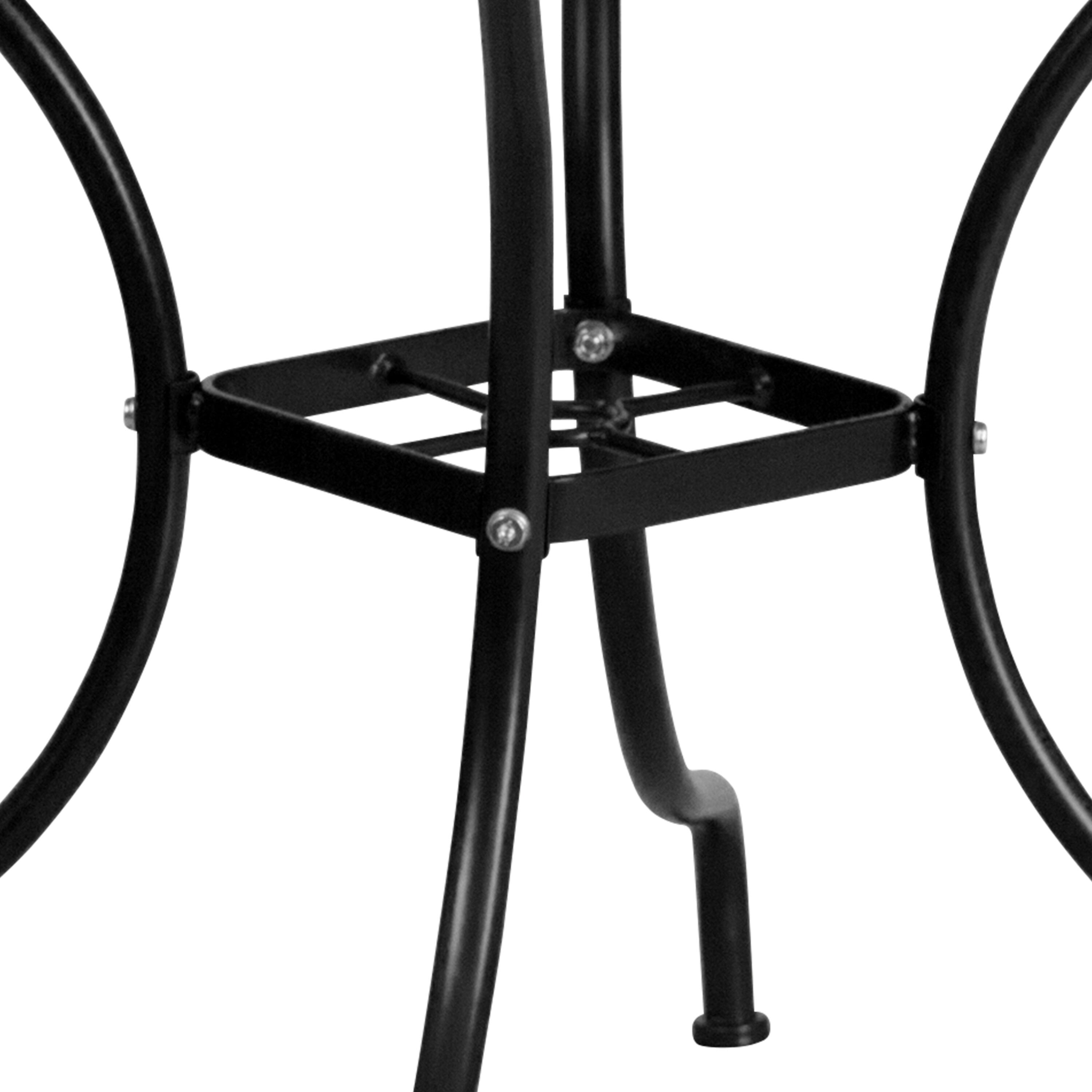 Alt View 5. Emma + Oliver - Commercial 35.5" Square Metal Garden Patio Table Set w/ 4 Round Back Chairs - Black.