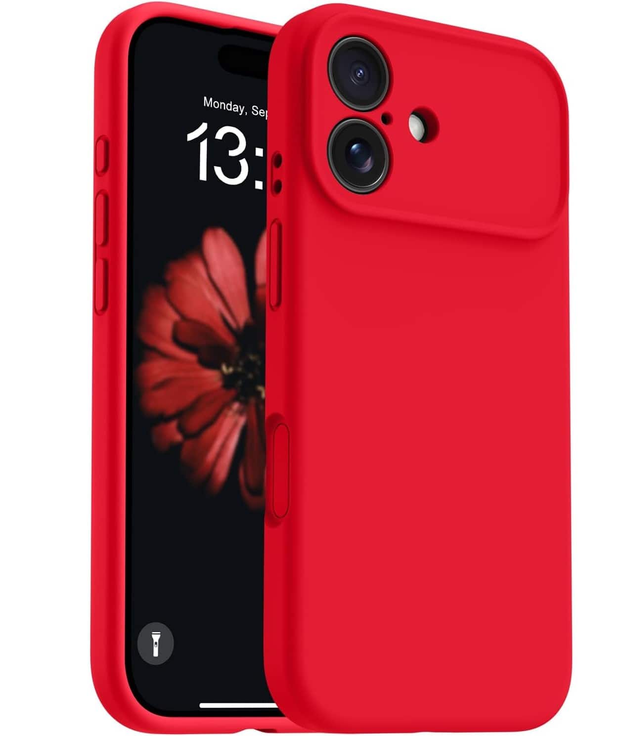 FINEAK - iPhone 17 MagSafe Silicone Case with Integrated Camera Button - Red