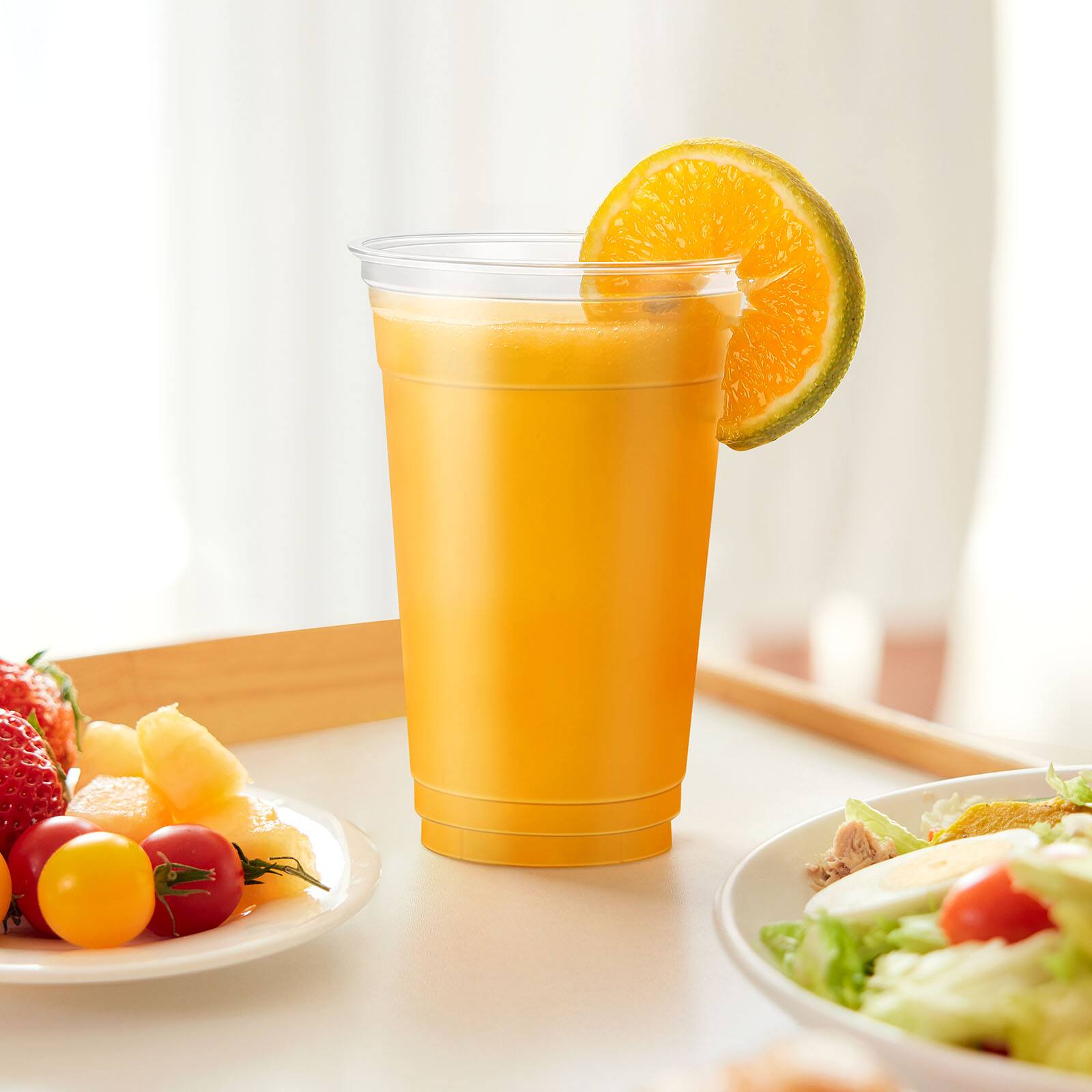 Alt View 1. Oumilen - 100 Pack 24oz Clear Disposable Plastic Cups – Thick PET Cold Drink Cups for Iced Coffee Juice Smoothie - Clear.
