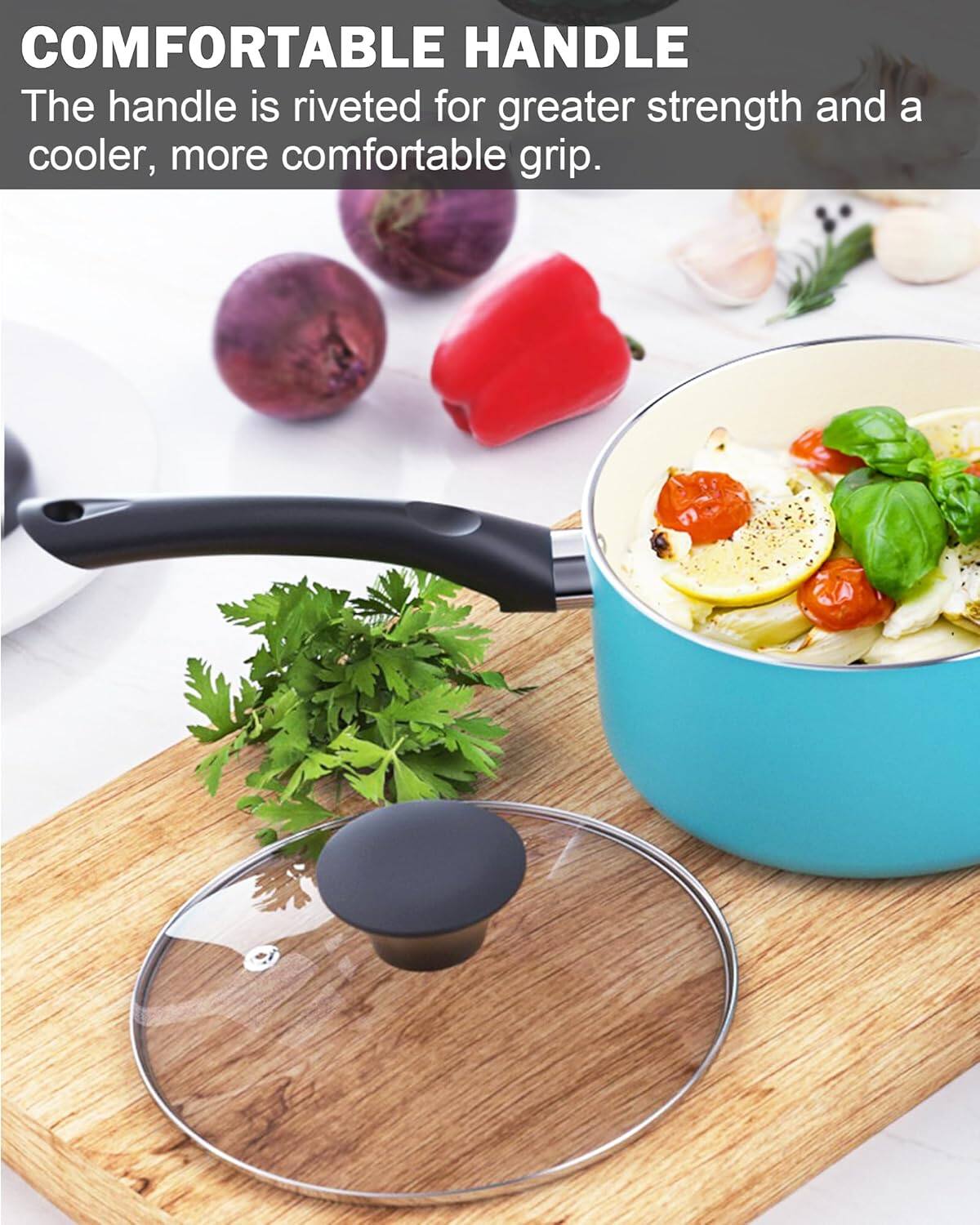 COMFORTABLE HANDLE

The handle is riveted for greater strength and a cooler, more comfortable grip.