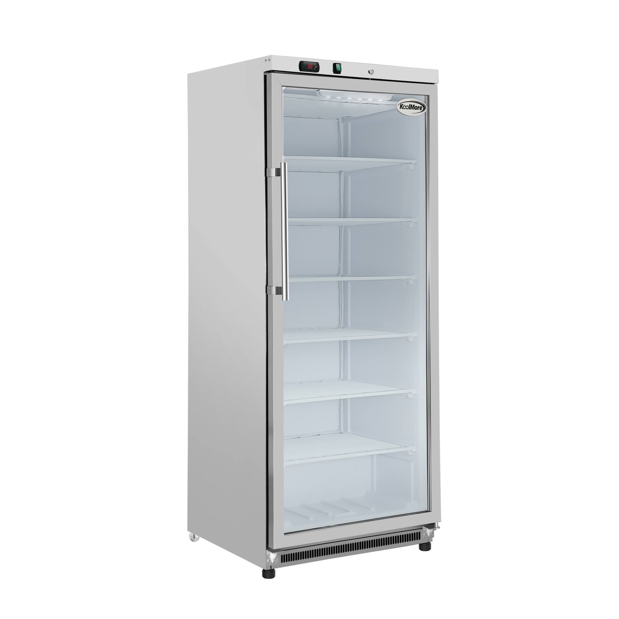 Left. Koolmore - 21 Cu. Ft. Commercial Freezer with Glass Door in Stainless Steel - Manual Defrost (KM-FMD20SGD) - Stainless steel.