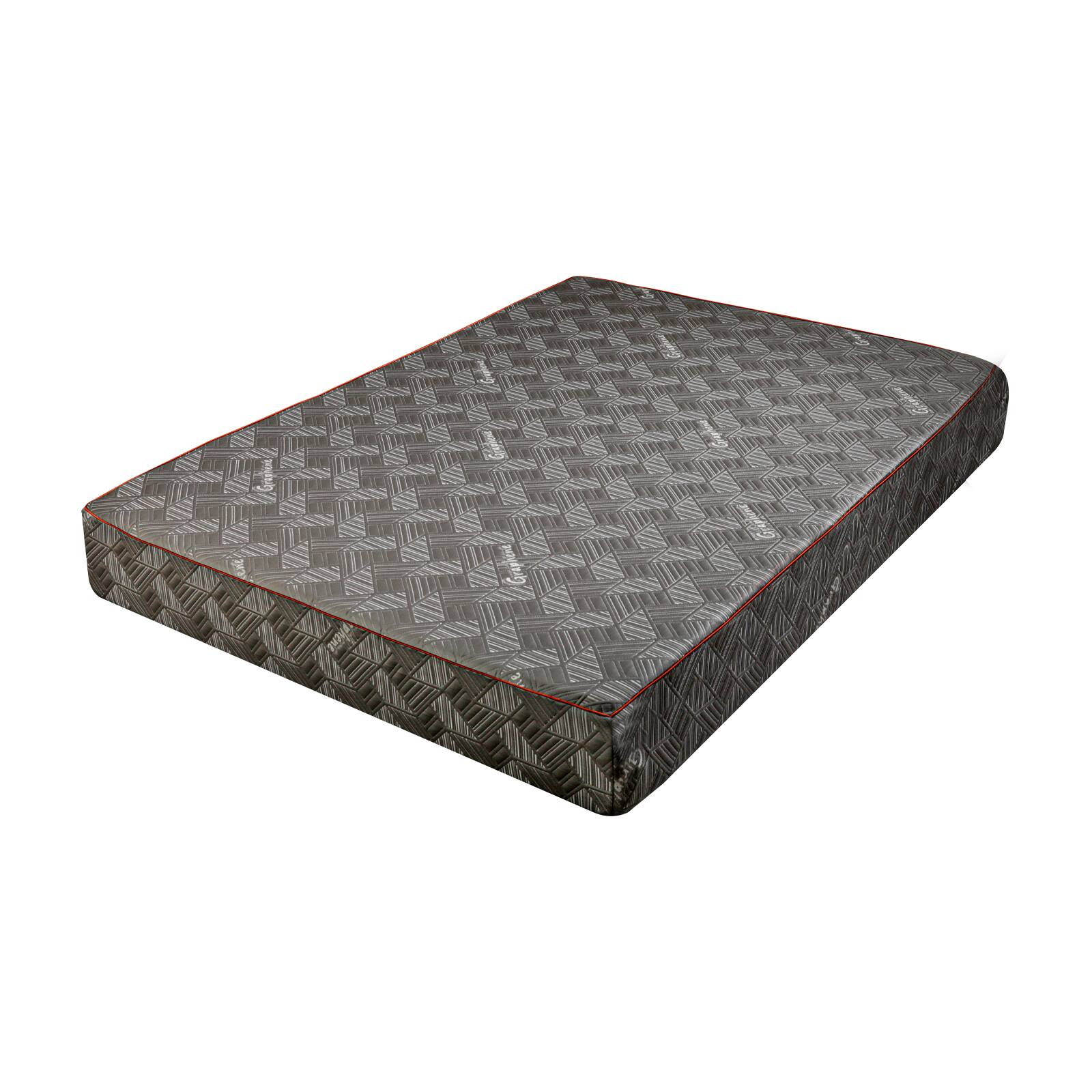 Back. Hunkstar - 10" Memory Foam Mattress–Made in Japan, Breathable 4-Layer Foam, 7-Zone Ergonomic Design for Total Body, Cooling Gel bed - QUEEN/Black/Silver.