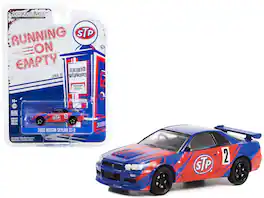 2002 Nissan Skyline GT-R (R34) #2 Blue with Red Graphics "STP" "Running on Empty" Series 15 1/64 Model Car by Greenlight