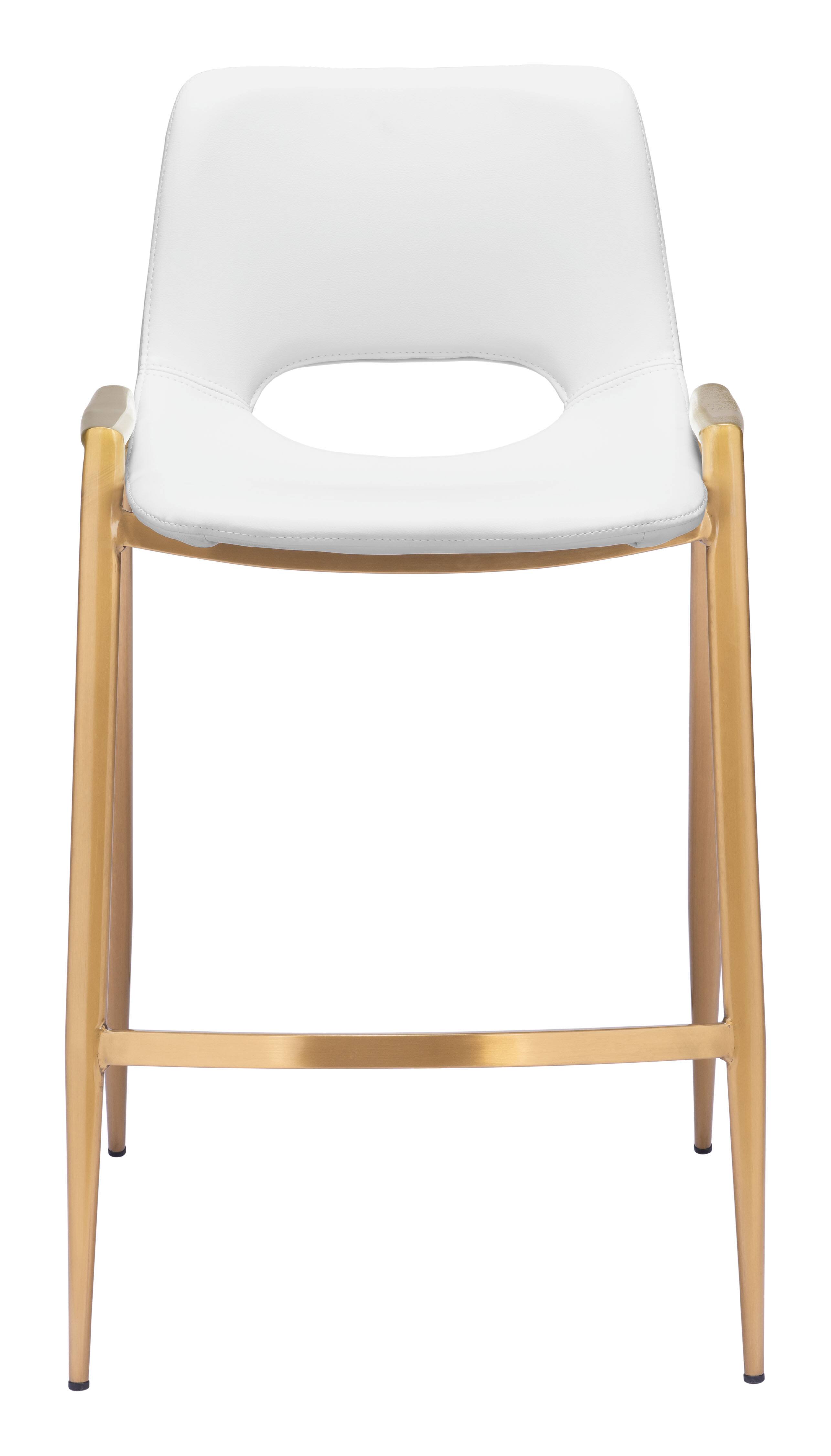 Alt View 1. Hivvago - Desi Counter Stool (Set of 2) White & Gold - White & Gold.