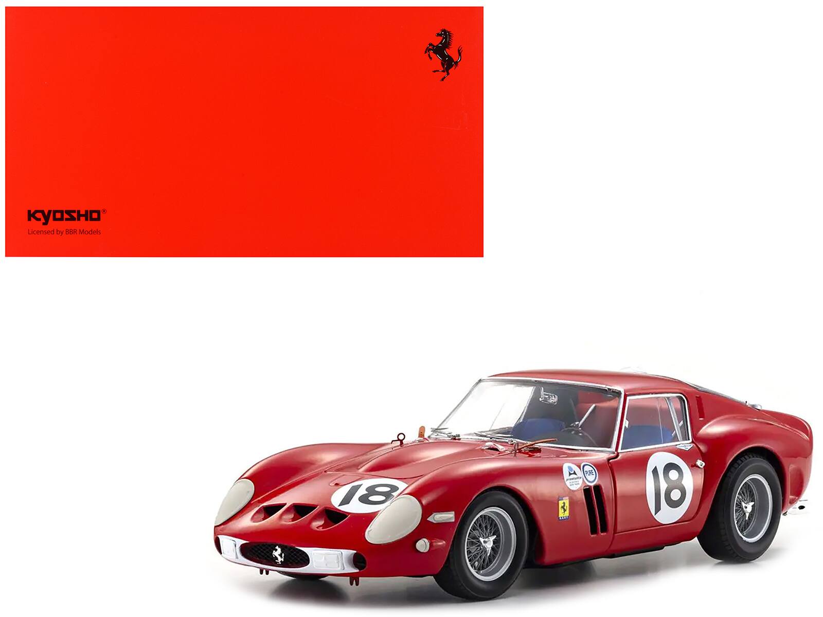 Ferrari 250 GTO #18 Pedro Rodriguez Winner "Daytona 3 Hours" (1963) 1/18 Diecast Model Car by Kyosho - Red