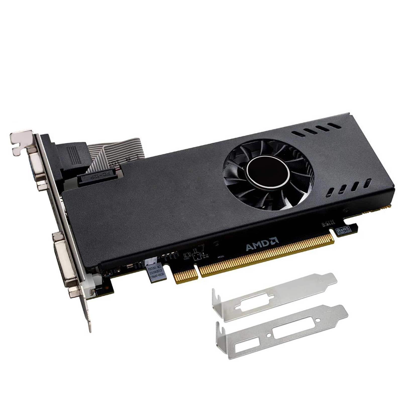 Dazzling Pops - QTHREE Radeon RX 550 Low Profile Graphics Card GDDR5 128 Bit VGA DVI HDMI Video Card for PC Gaming