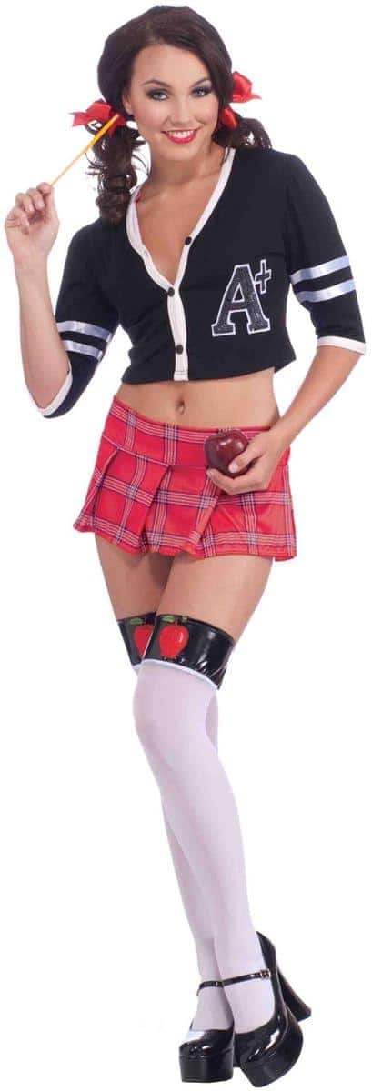 Forum Novelties - Sexy Teacher's Pet Letterman Sweater Adult Costume X-Small/Small - Black price history on PriceWatchPro