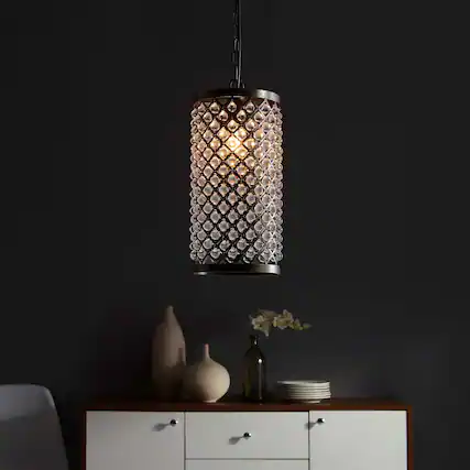 Front. Modway - Reflect Glass and Metal Pendant Chandelier by Modway - Black.