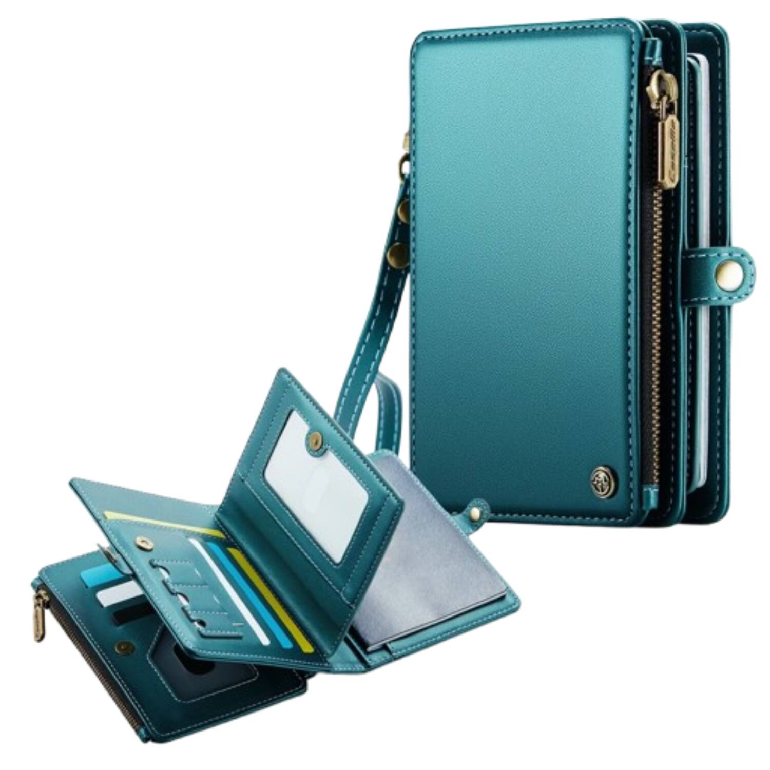 Front. Stock Preferred - Passport Holder Wallet Case for Men & Women – Green - Green.