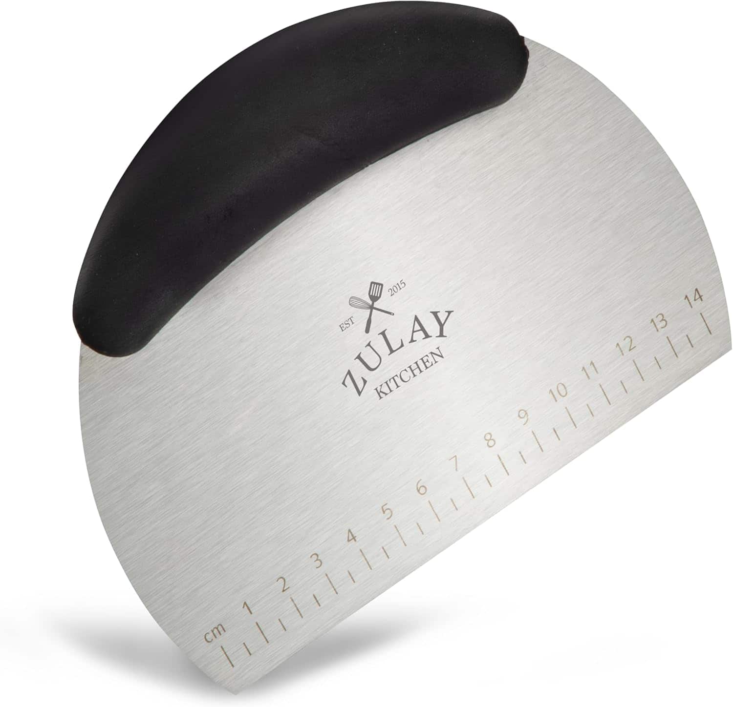 Zulay Kitchen - Premium Multi-purpose Stainless Steel Round Bench Scraper & Chopper - Black