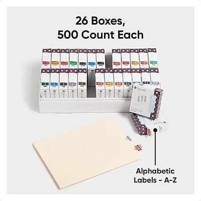 26 Boxes, 500 Count Each  
Alphabetic Labels - A-Z