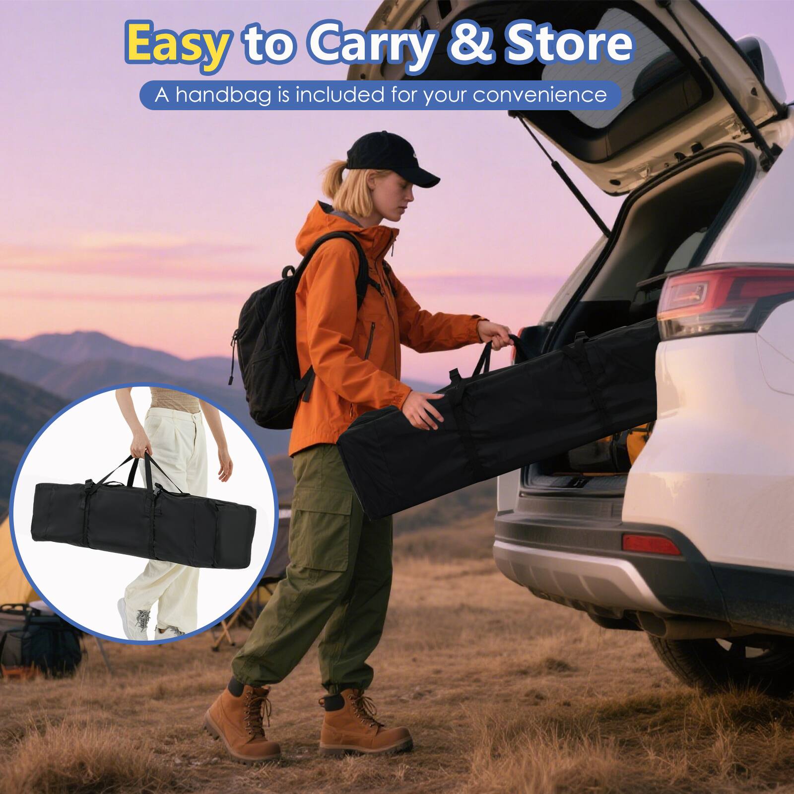 Easy to Carry & Store  
A handbag is included for your convenience