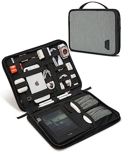 Front. Vulpecula Spade - Water-Resistant Tech Organizer Bag for Electronics Accessories, Travel Storage Case Compatible with 12.9" Tablet,.