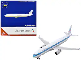 GeminiJets - Airbus A321 Commercial Aircraft American Airlines - Piedmont (N581UW) Stripes 1/400 & Airplane - White with Blue