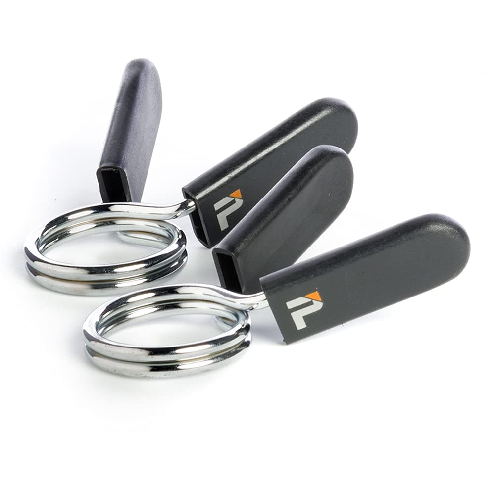 Front. Power Systems - ProElite Cardio Barbell Spring Collars, 1.25" Lock-Jaw HEX Collars - Black.