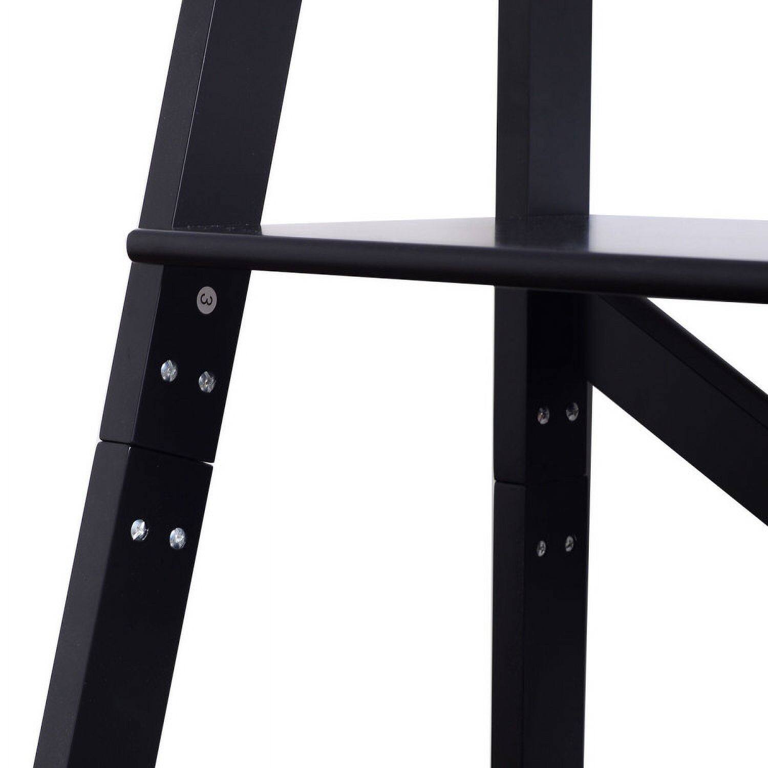 Alt View 1. Kadyn - Bookshelf, Open Bookcase Book Shelf,Storage Shelf Unit Plant Stand,4-Tier Leaning Free Standing Ladder Shelf Bookcase - Black.