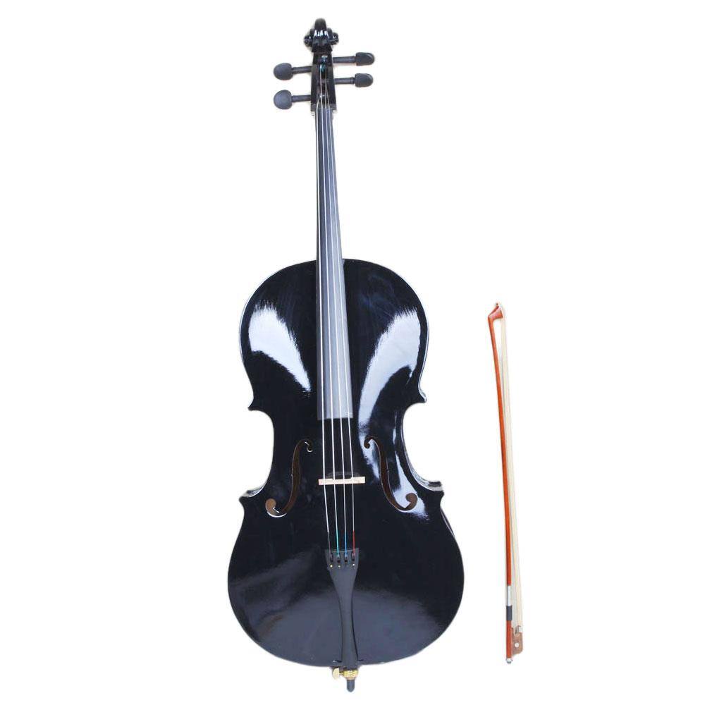 Back. Winado - 3/4 Violin, Full Size Acoustic Fiddle, Black Beginner Kit with Hard Case, Bow, Rosin, Shoulder Rest, Bridge, Strings.
