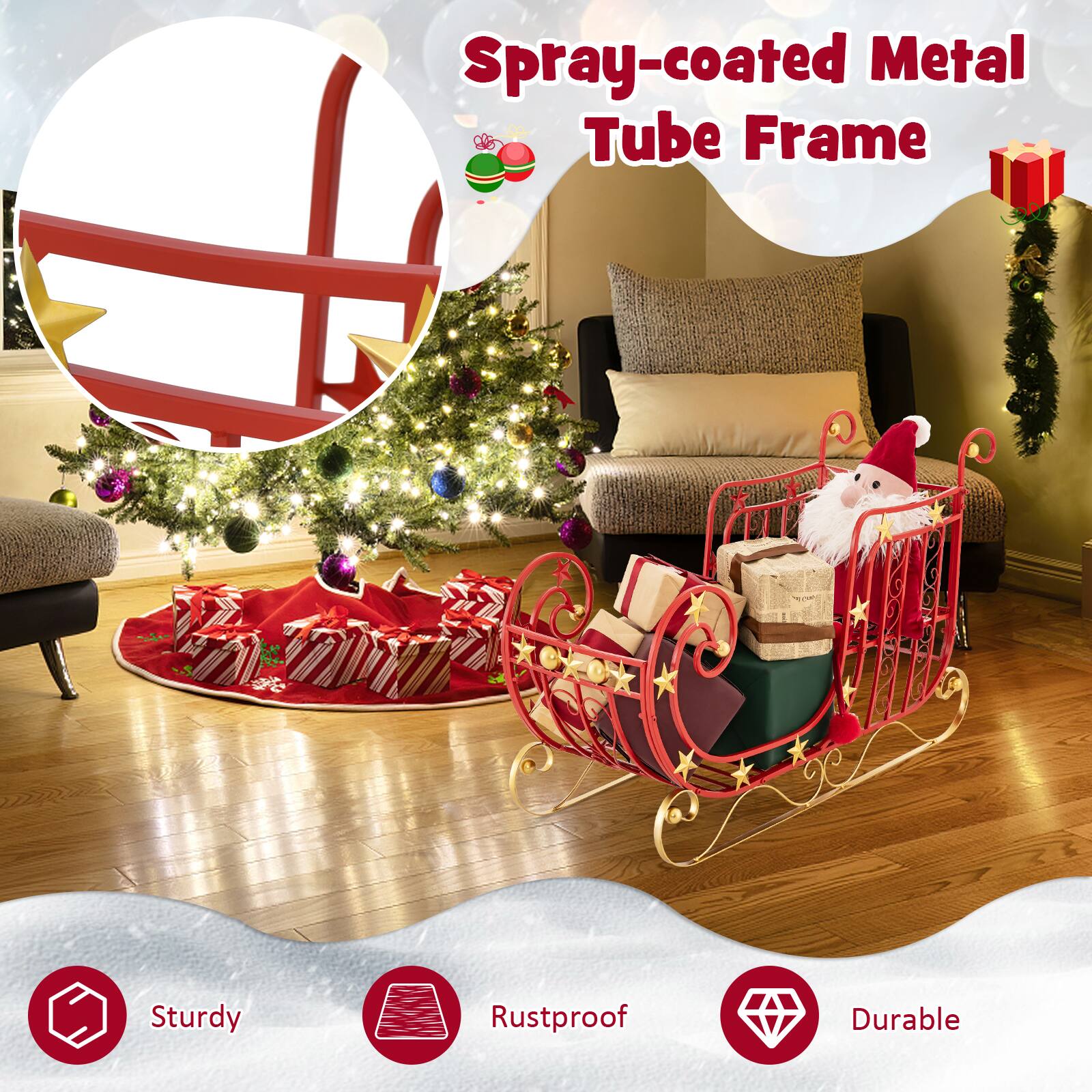 Spray-coated Metal Tube Frame

- Sturdy
- Rustproof
- Durable