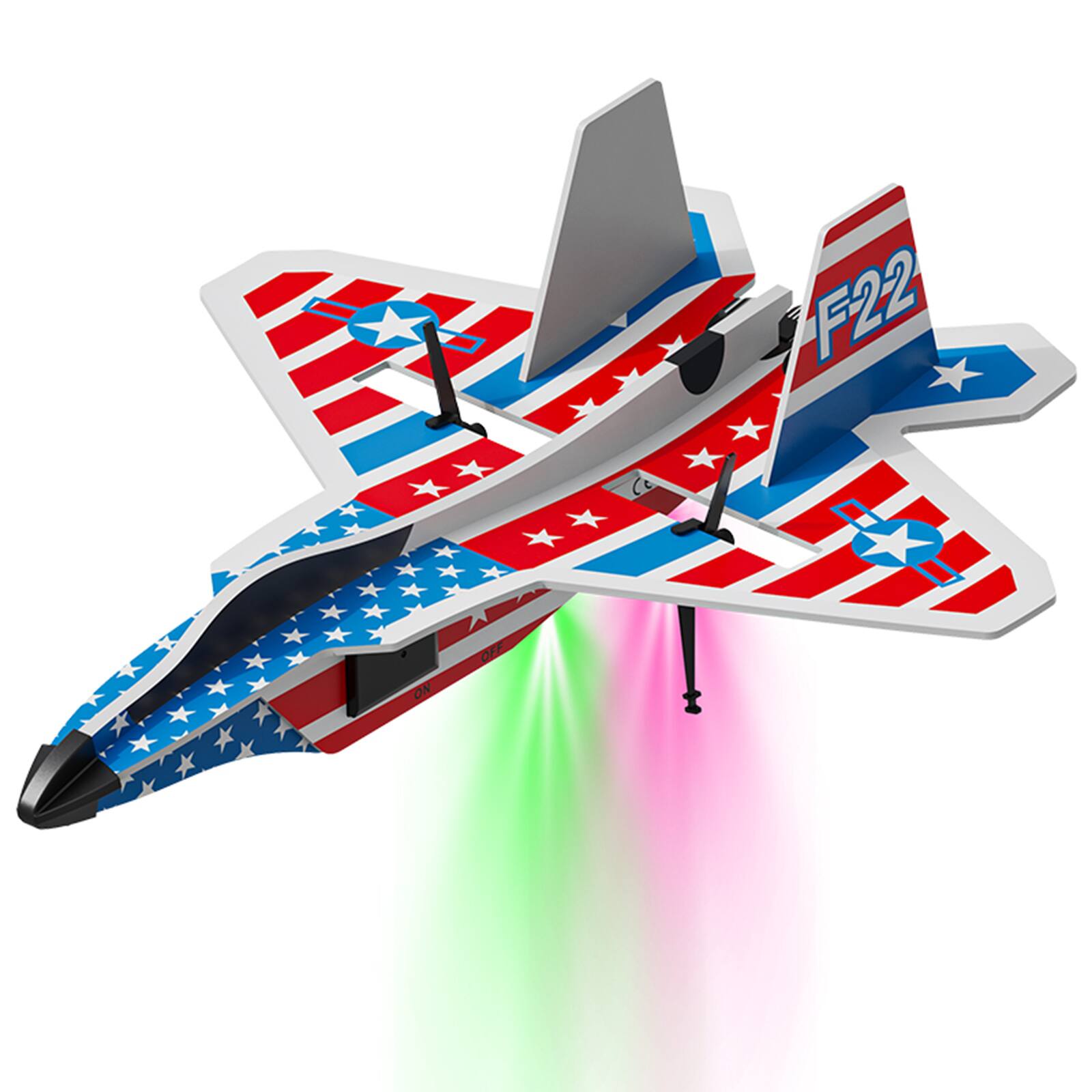 Back. Topteng - KF804 2.4G RC Glider–Built-in Gyro,Dual Batteries,15 Min Flight,Cool LED Lights, Crash-Resistant Foam, Fit for Beginners - Red.