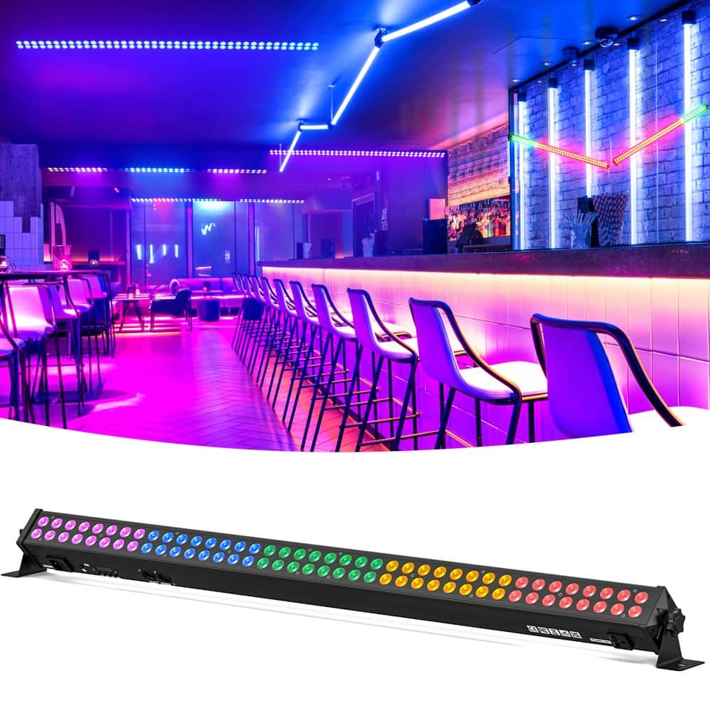 UKing - 120W Stage Light 80LEDs Wall Washer Light DMX RGBW Strobe Beam DJ Effect Lights