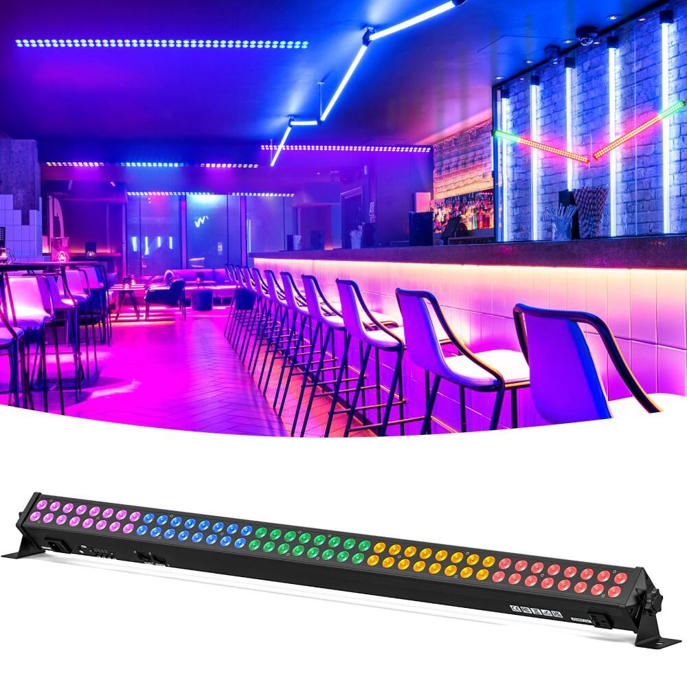 Front. UKing - 120W Stage Light 80LEDs Wall Washer Light DMX RGBW Strobe Beam DJ Effect Lights.