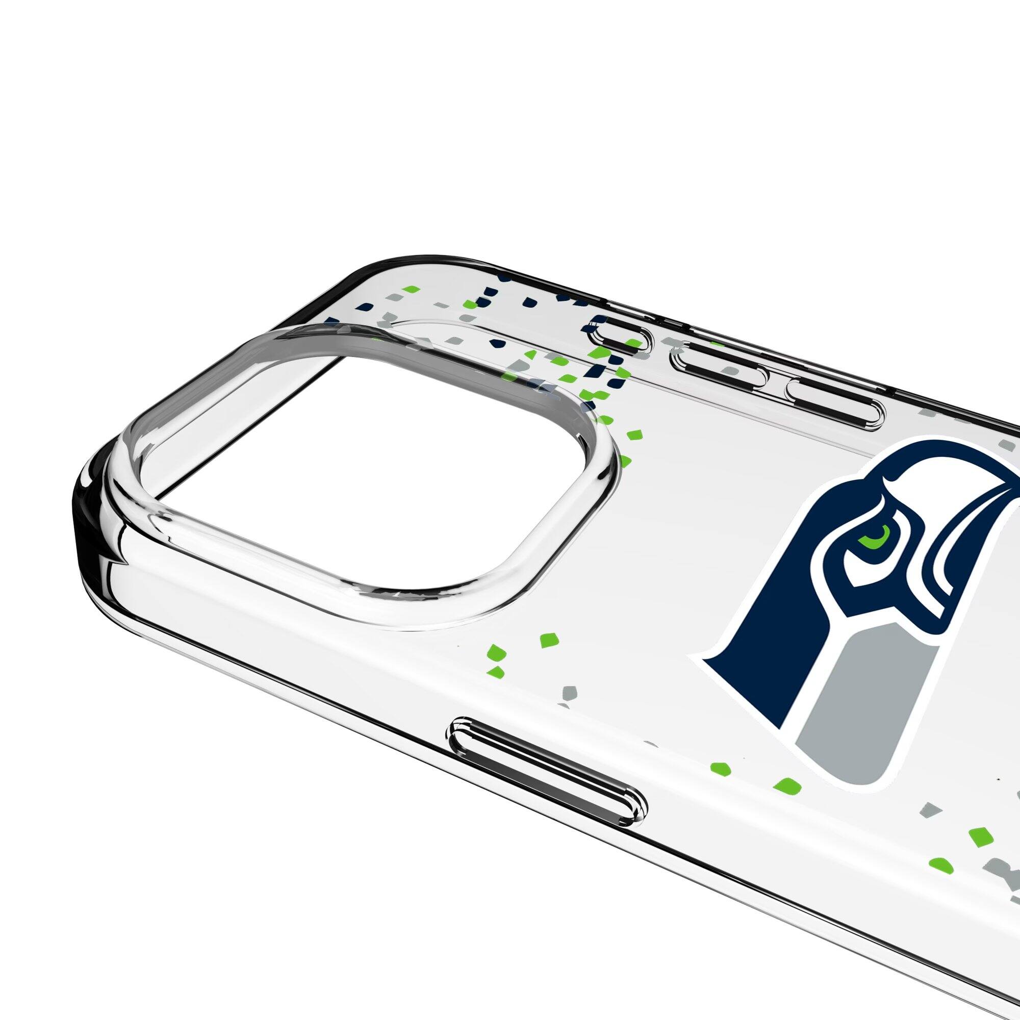 Alt View 2. Keyscaper - Seattle Seahawks iPhone Clear Case with Confetti Design - 15 - Multicolor.