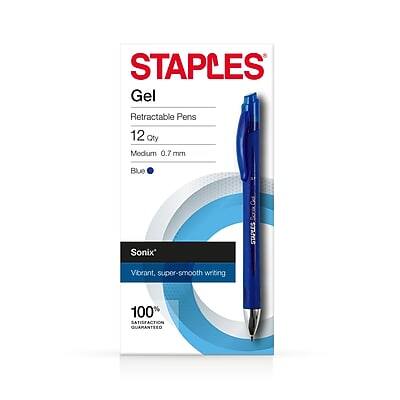 STAPLES Gel Retractable Pens
12 Qty
Medium 0.7 mm
Blue
Sonix
Vibrant, super-smooth writing
100% SATISFACTION GUARANTEED