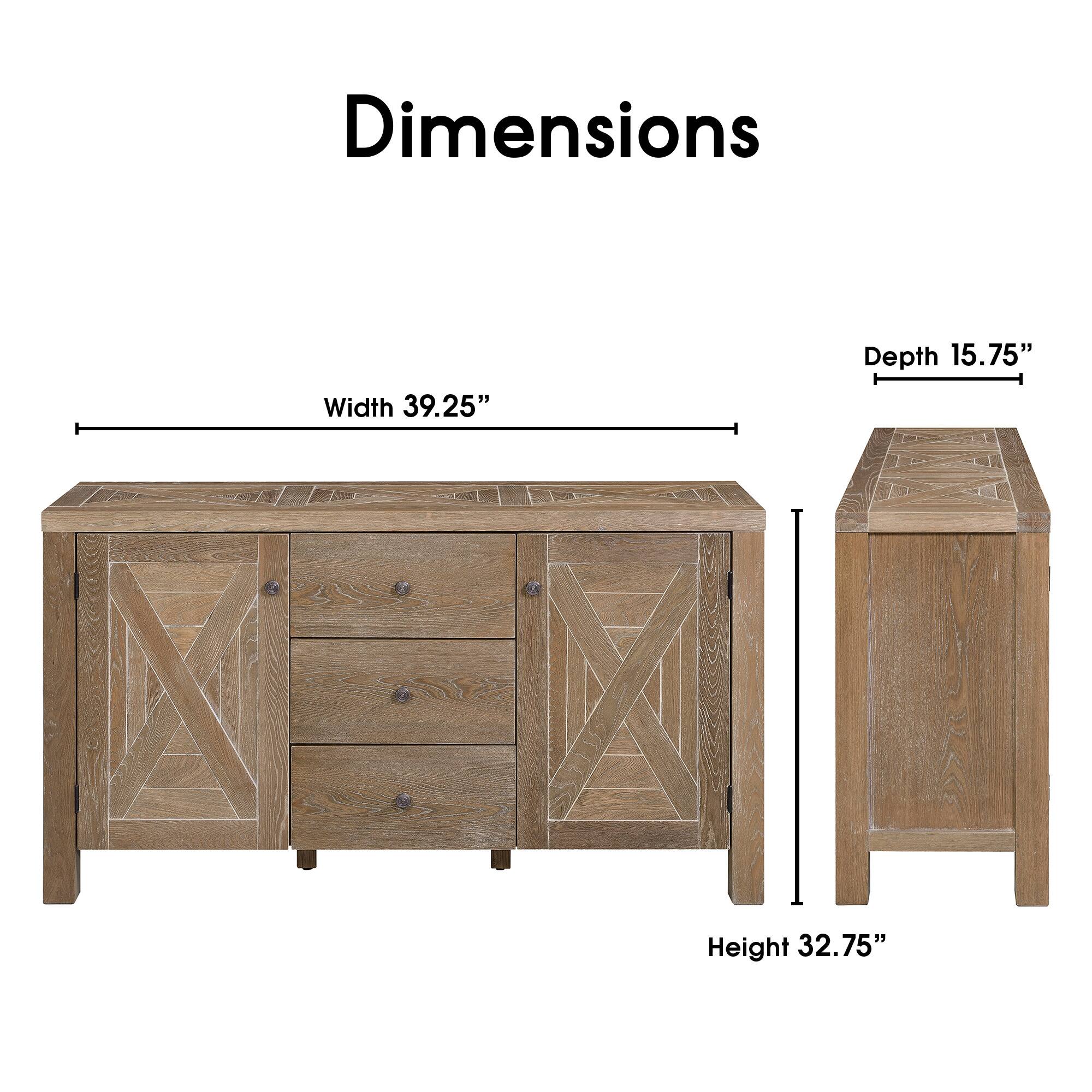 Dimensions  
Width 39.25"  
Depth 15.75"  
Height 32.75"
