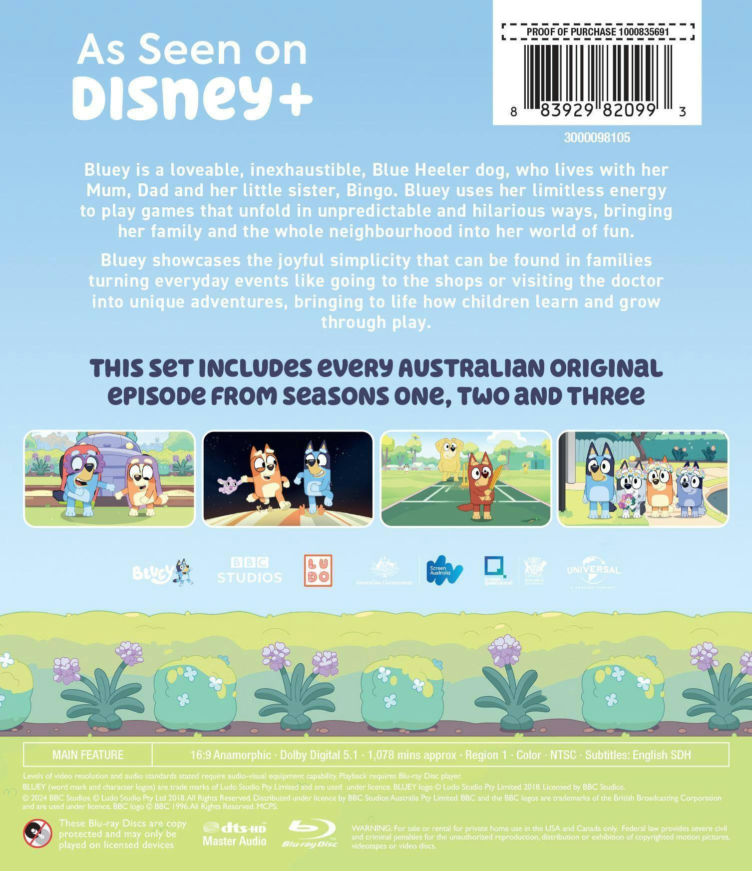 Back. Bluey: Seasons 1-3 [Blu-ray].