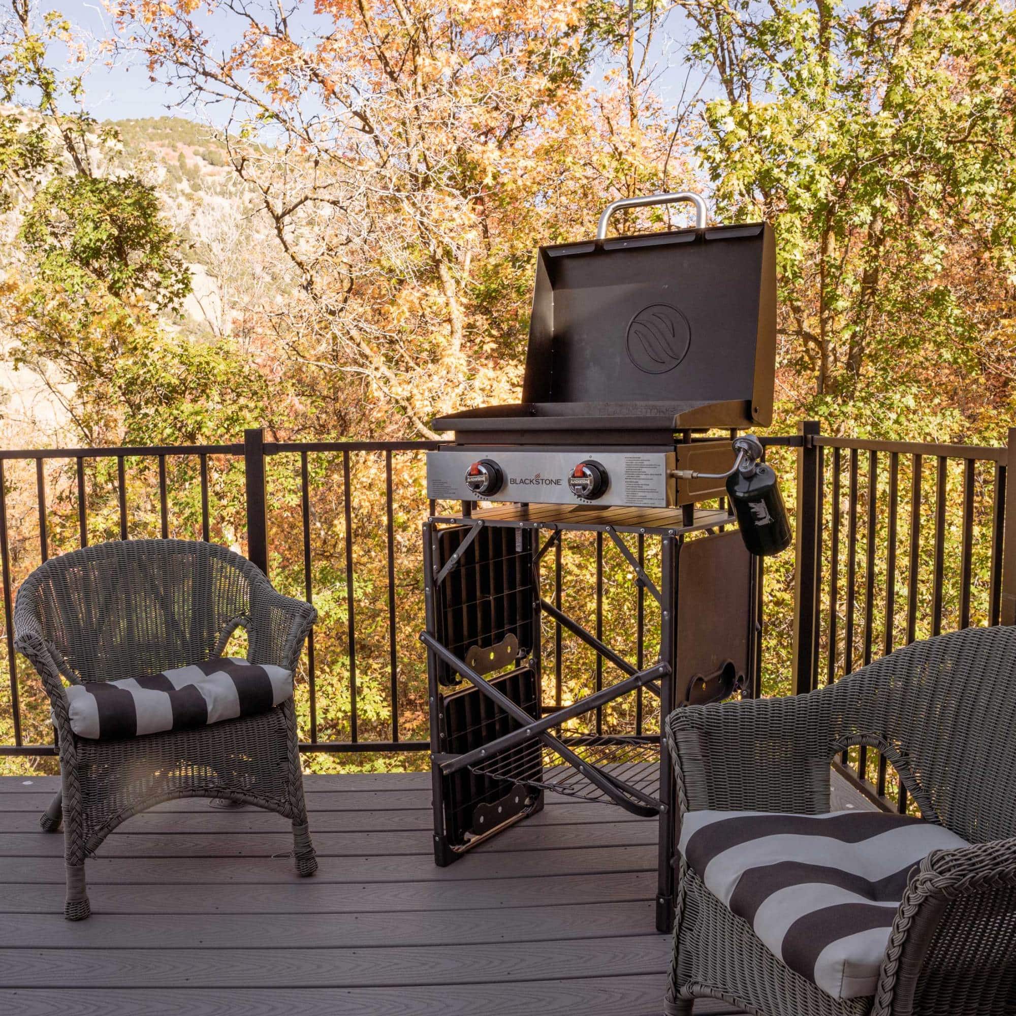 Alt View 11. Blackstone - Original 22-in. Countertop Outdoor Griddle with Hood and Omnivore Plate - Black.