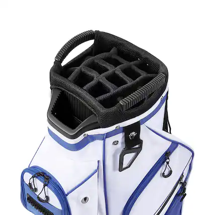 Front. VEVOR - Golf Cart Bag, 15 Way Top Divider Organizer, Golf Club Bag with Full-length Divider, Storage Pockets, Ergonomic - Blue.