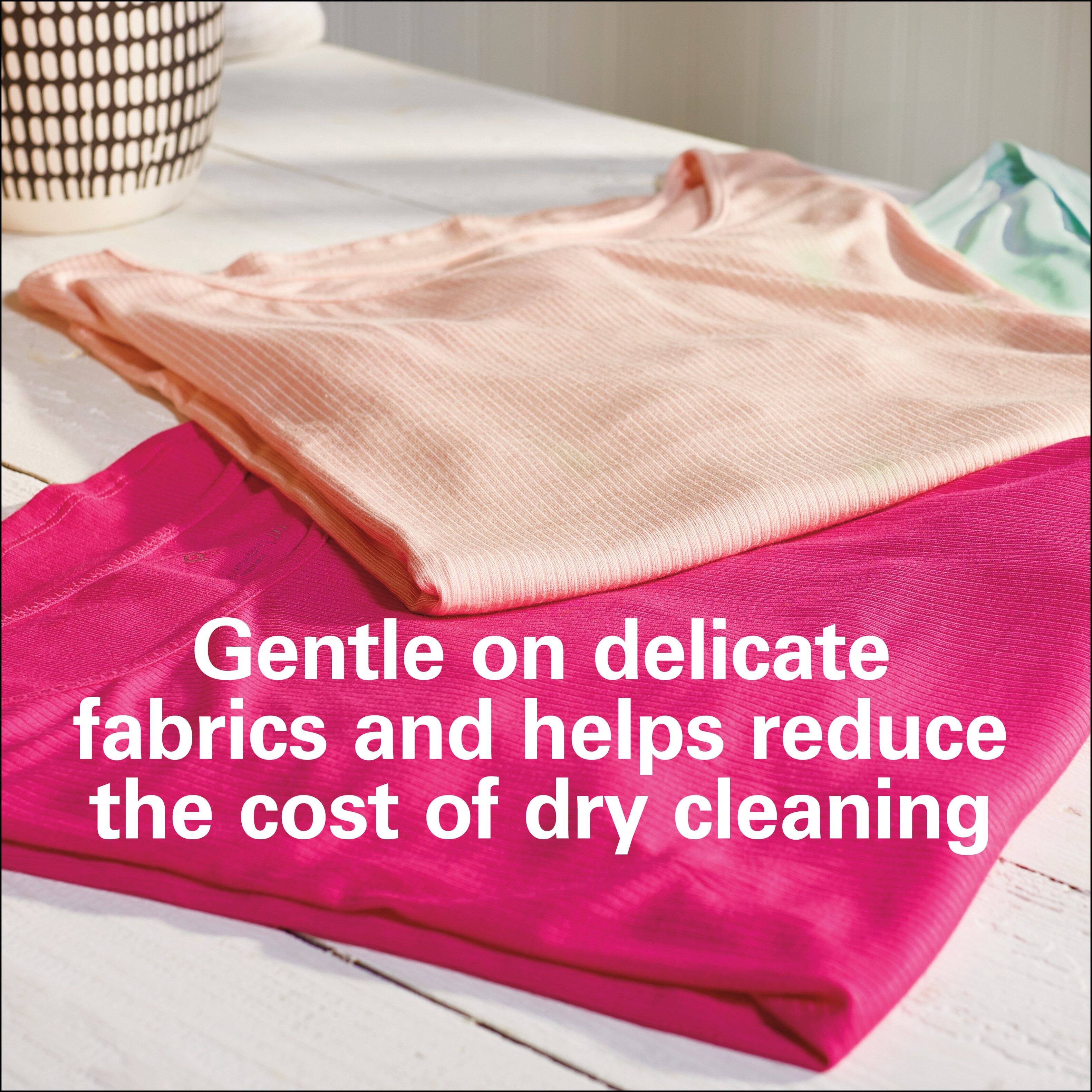 Gentle on delicate fabrics and helps reduce the cost of dry cleaning