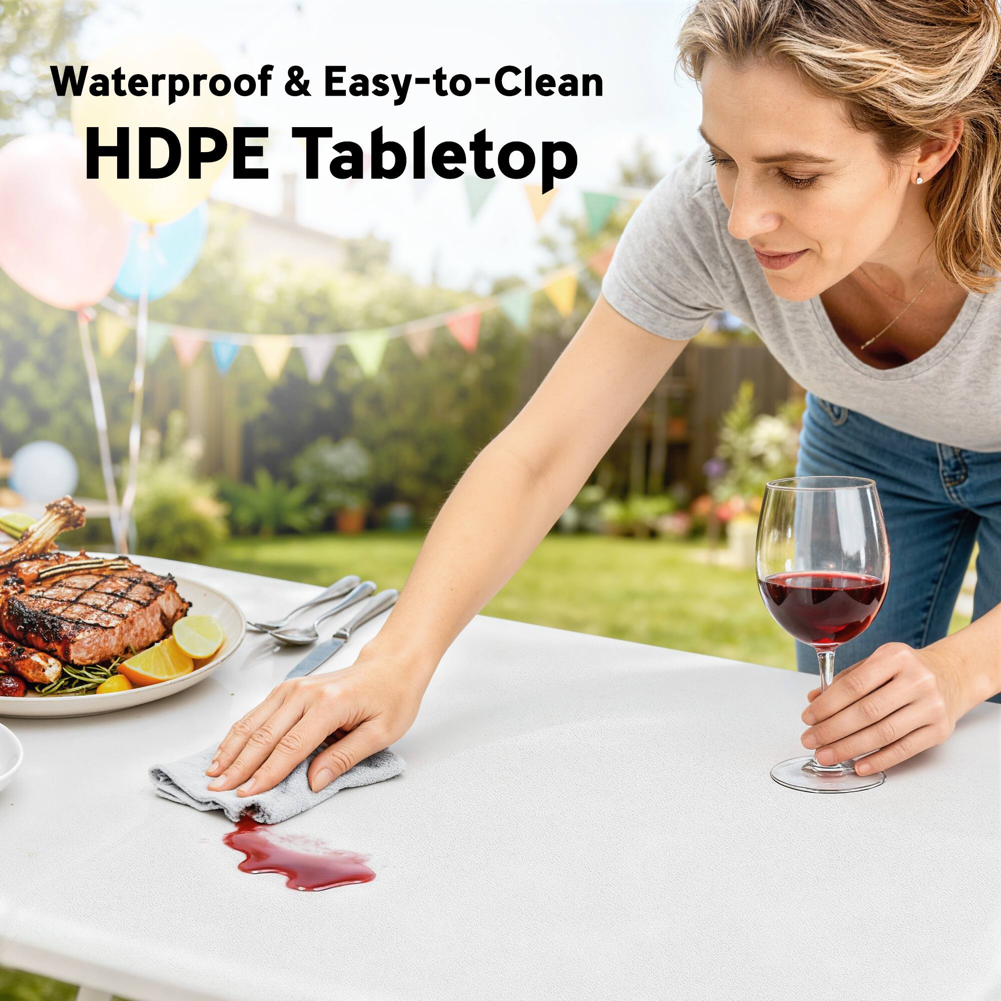 Waterproof & Easy-to-Clean HDPE Tabletop