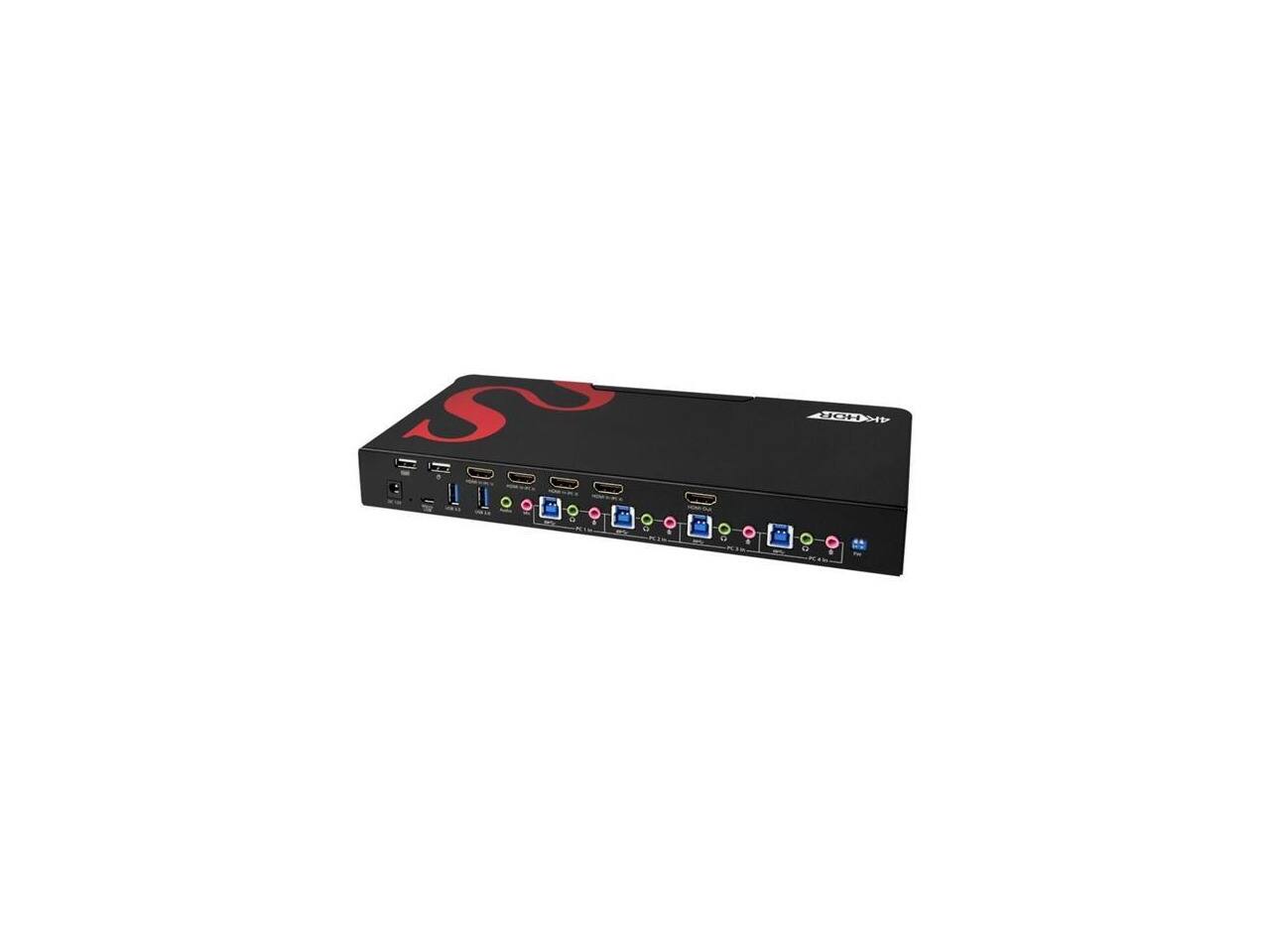 Alt View 1. SIIG - 4 Port 4K 60HZ HDMI KVM Switch with USB 3.0, Audio, Mic, HDMI 2.0a, HDR - Black.