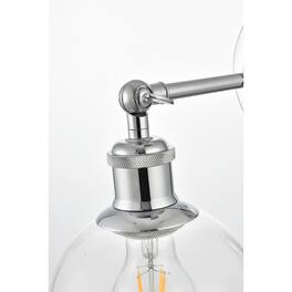 Living District - Kai 1 light Bath Sconce - Chrome And Clear