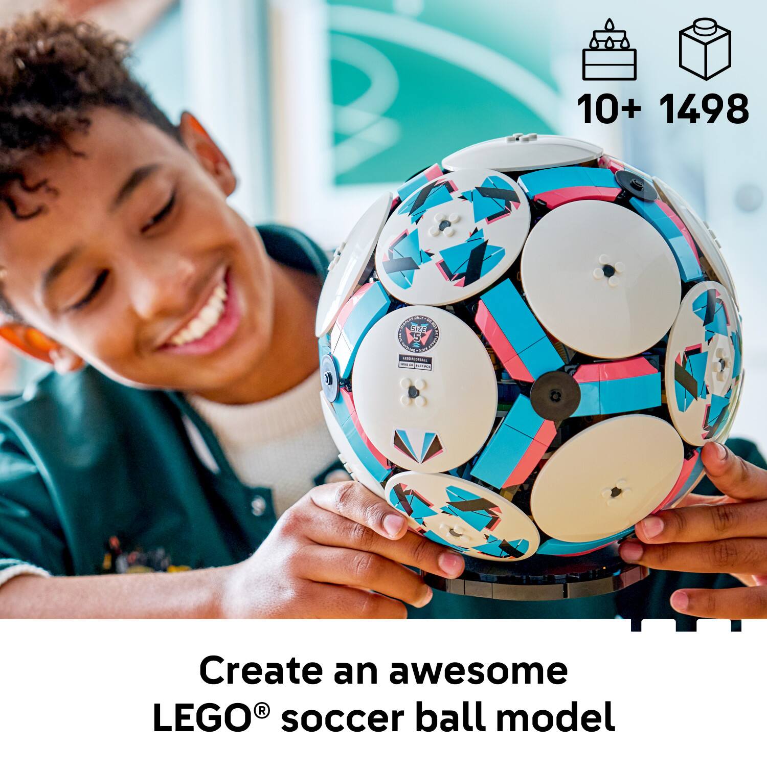 10+ 1498  
Create an awesome LEGO® soccer ball model