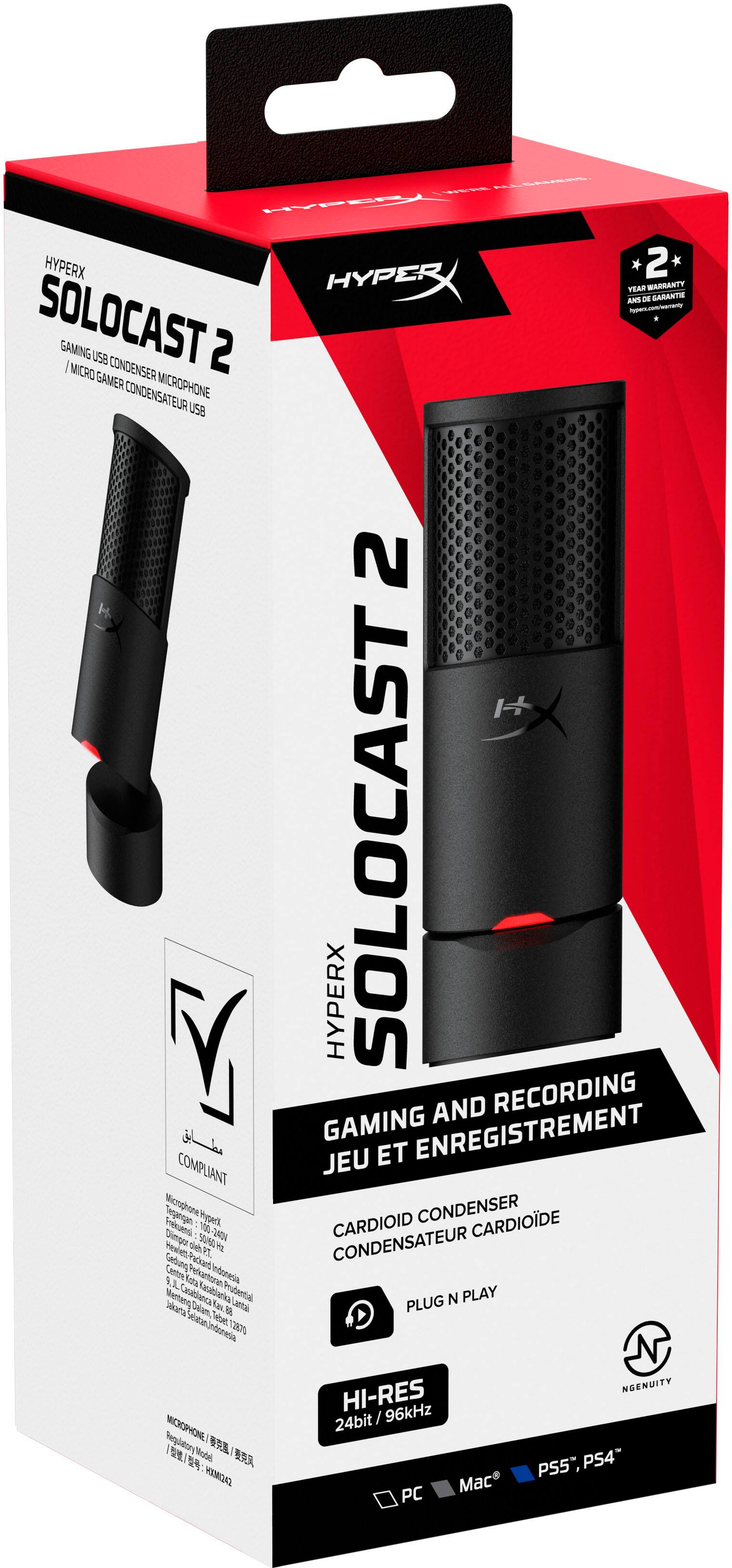 L - PS5, PS4, PC, Mac - WARRANTY - GARANTIE

HYPERX HYPERX SOLOCAST 2 MICRO GAMER CONDIENSER CONDENSATEUR MICROPHONE USB 2

SOLOCAST AND RECORDING GAMING ENREGISTREMENT JEU ET COMPLIANT

Micraghone Tegegan yel CONDENSER Simgar freueeo 100 -0 CARDIOID CARDIODE de S0E

CONDENSATEUR modes F Gebum Fuckant Centoe 1 K Predkantorin nrnad 1 Wenteng Caaianca Kasitiarka Prubential N PLAY Skara Dalom AaL

ueta PLUG Hbet noting_to_ts 12007% NGENUITY HI-RES 96kHz MIOPHONE 24bit/96kHz 24bit / Reglaetory || larde