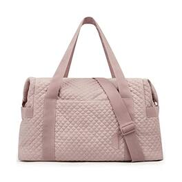 Fabibe - Large Gym Bag with Yoga Mat Buckle Weekender Overnight for Women Travel Duffle Carry On Tote Labor and Delivery - Pink