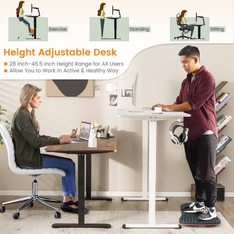 Exercise Standing Sitting Height Adjustable Desk 28 inch-45.5 inch Height Range for All Users Allow You to Work in Active & Healthy Way