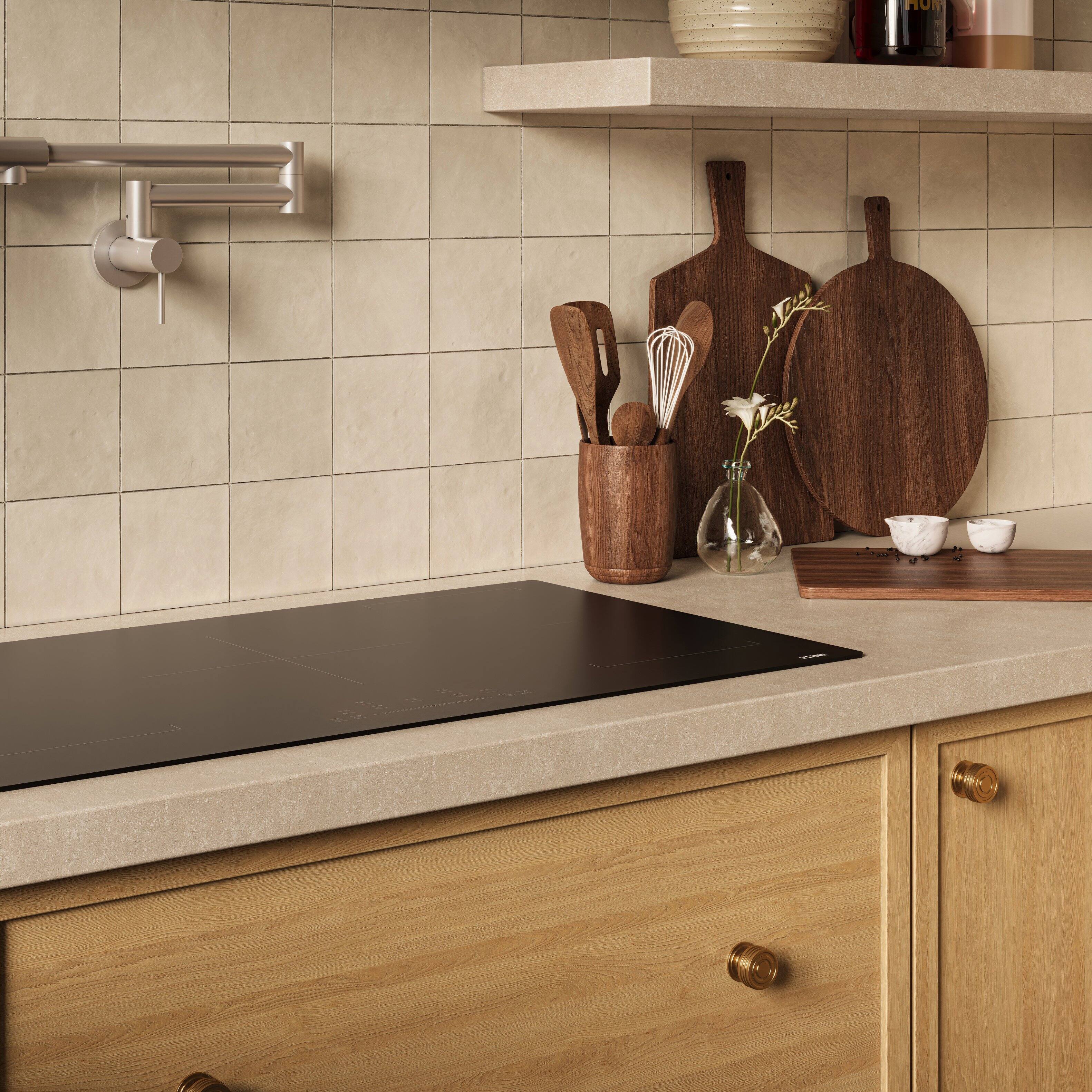 Alt View 4. ZLINE - 36 in. Built-In Induction Cooktop with Anti-Scratch Glass and 5 Elements - Black.