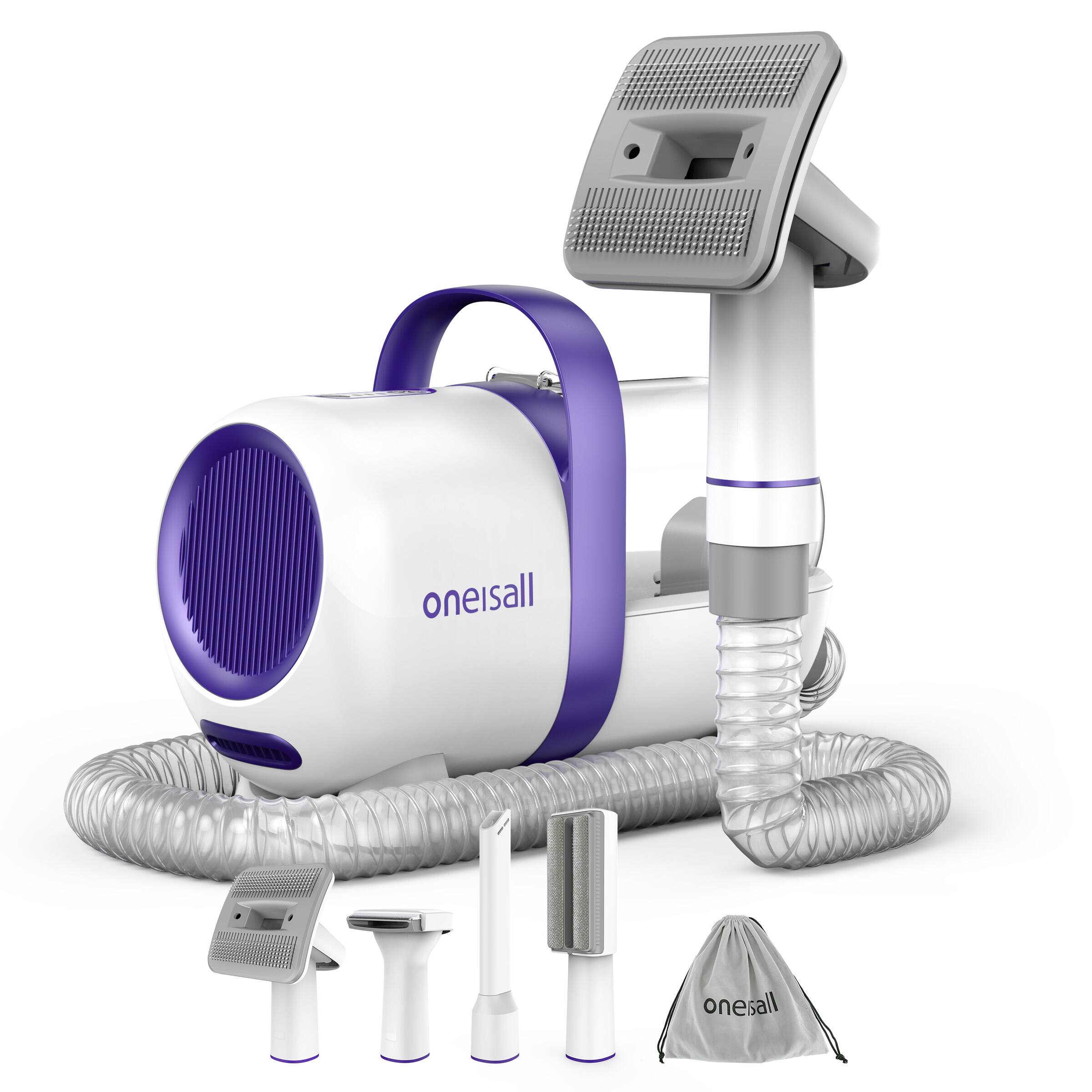 Oneisall - LM5 4 in 1 Pet Grooming Vacuum,12000Pa Adjustable High Suction Low Noise With Pet Deshedder,Fur Cleaning Brush & Nozzle